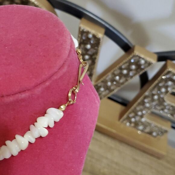 Vintage Huge Nautlius Pearly Shell Strain Statement Necklace Trim In Gold - Picture 4 of 11